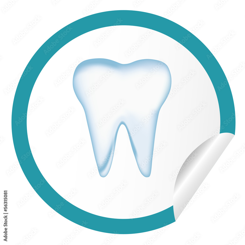 sticker icon web button with tooth
