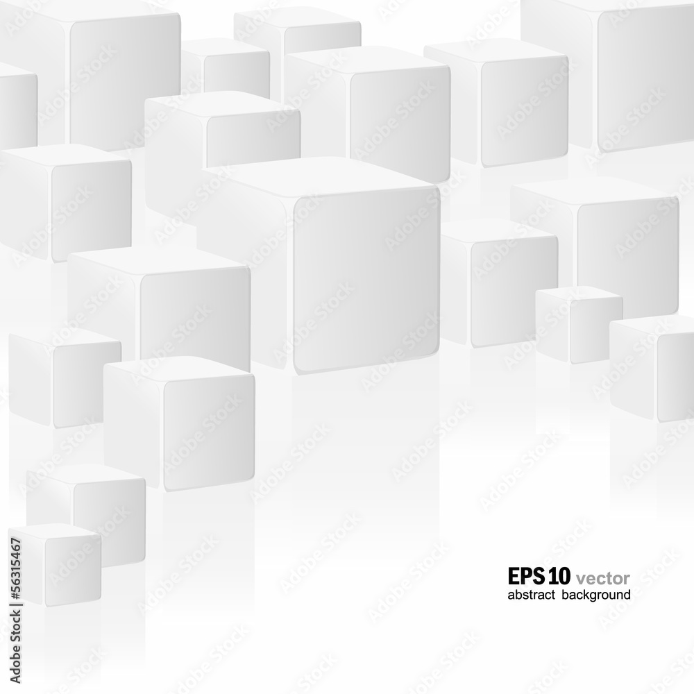 Composition with white cubes Composition with white cubes