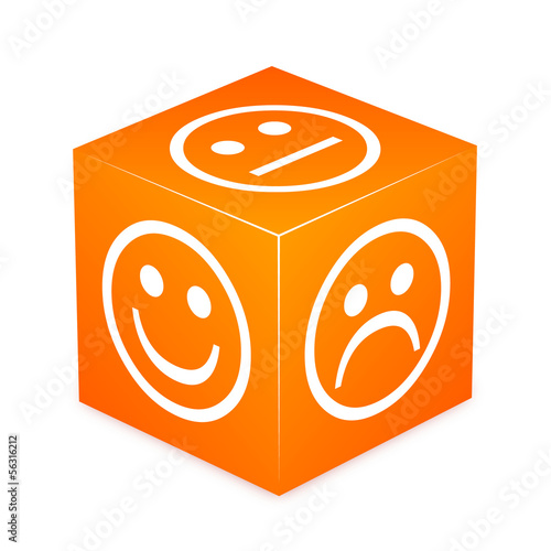 Orange Cube With Smileys