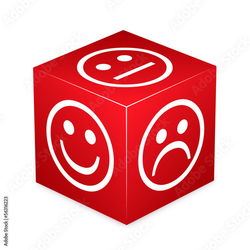 Red Cube With Smileys