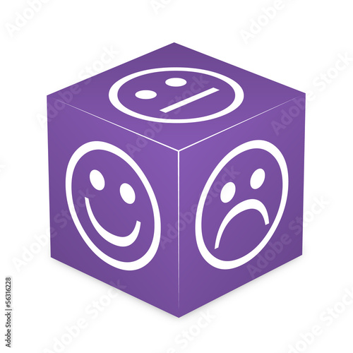 Violet Cube With Smileys