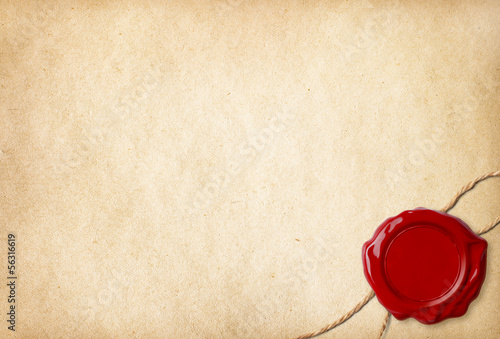 Old blank paper with wax se...