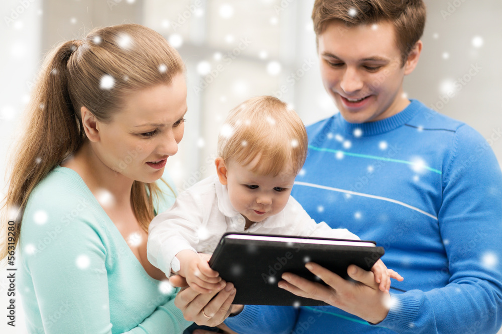 parents and adorable baby with tablet pc parents and adorable baby with tablet pc