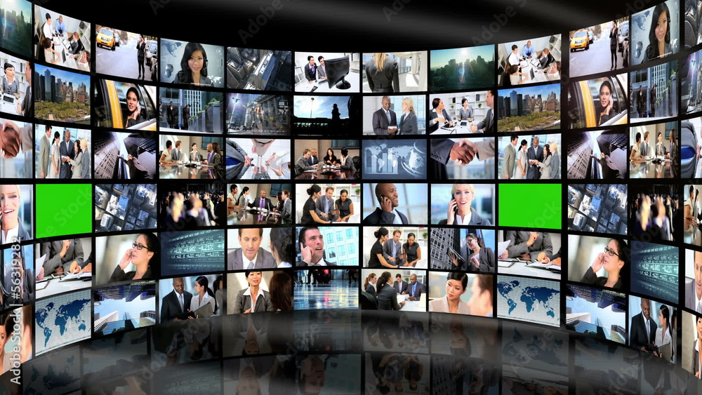 CG Video Wall Green Screen Business People Wireless Communication CG Video Wall Green Screen Business People Wireless Communication