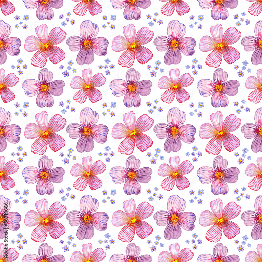Flower seamless texture watercolor Flower seamless texture watercolor