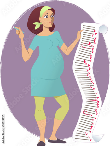 Pregnant woman with a long to-do list