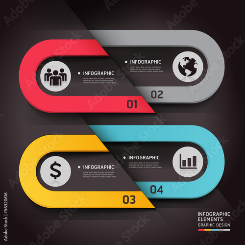 Modern origami style options banner. Vector illustration. can be