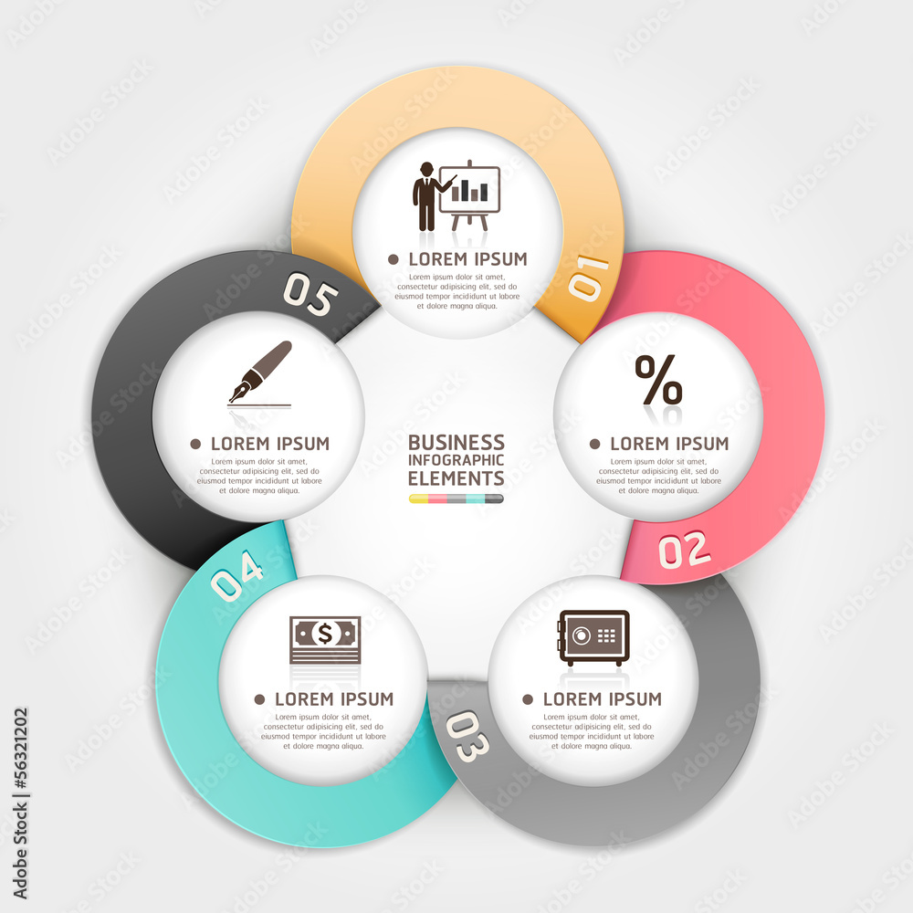 Abstract business circle origami style options banner. Vector il Abstract business circle origami style options banner. Vector il