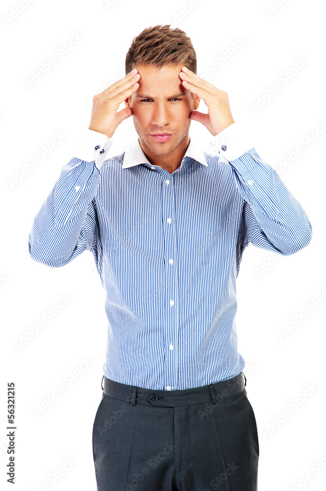 business man having a stress. Headache. business man having a stress. Headache.