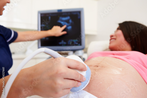 Pregnant Woman Having 4D Ultrasound Scan