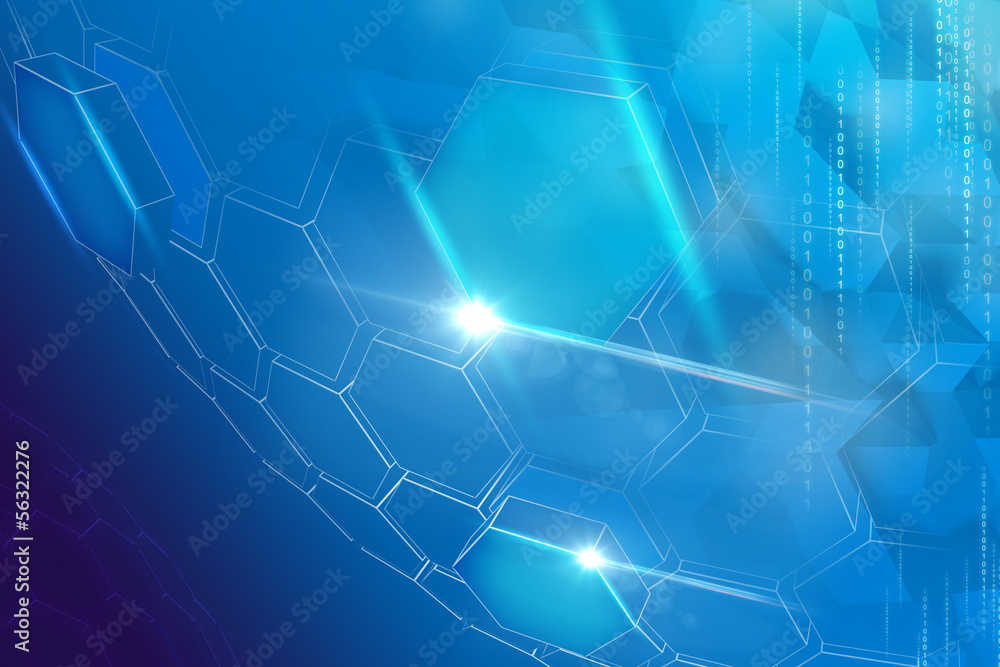 Abstract technology hexagons background