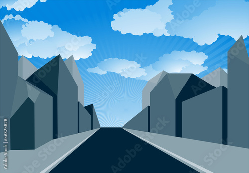 Urban perspectives. Vector background.