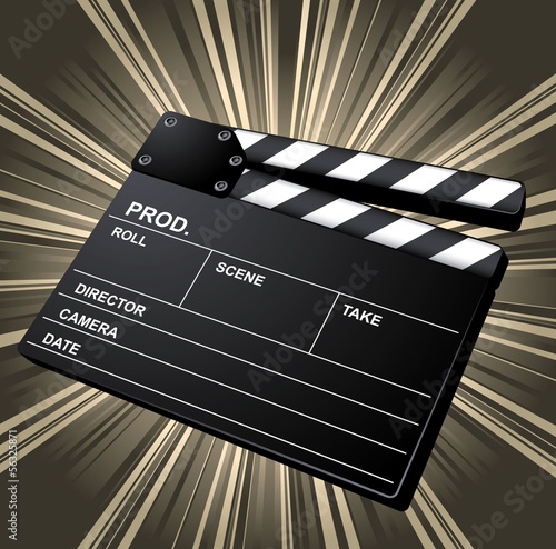 Movie clapper board. Vector.