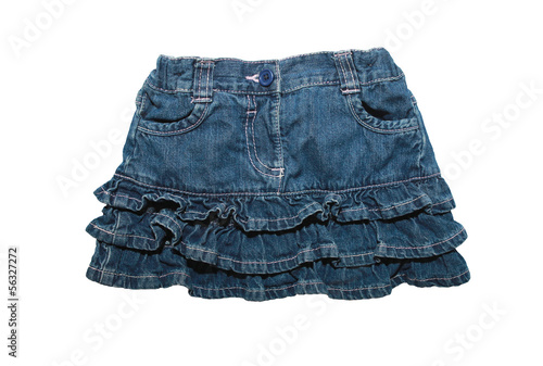 Jean skirt isolated on white background