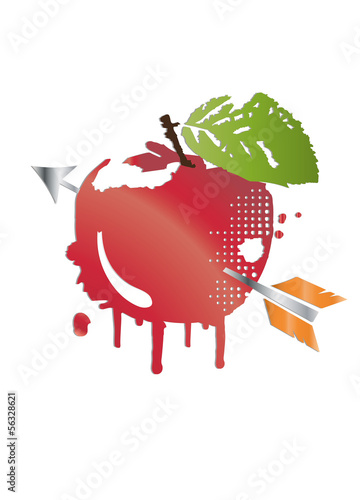 Apfel mit Pfeil