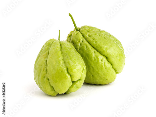 Two Chayote isolated on white