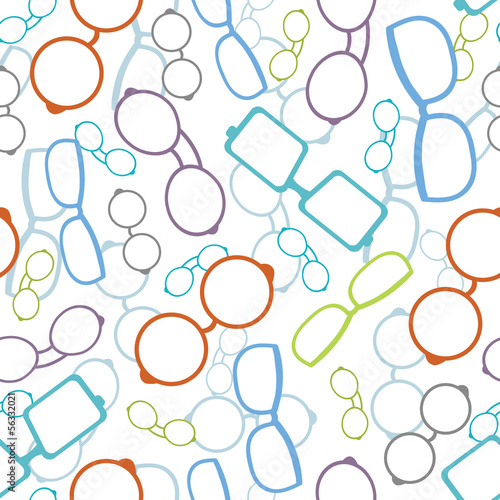 Vector colorful glasses seamless pattern background with hand