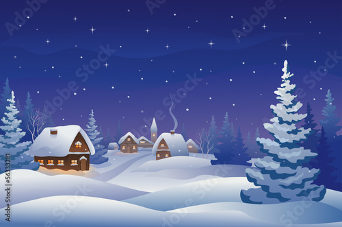 Christmas night village