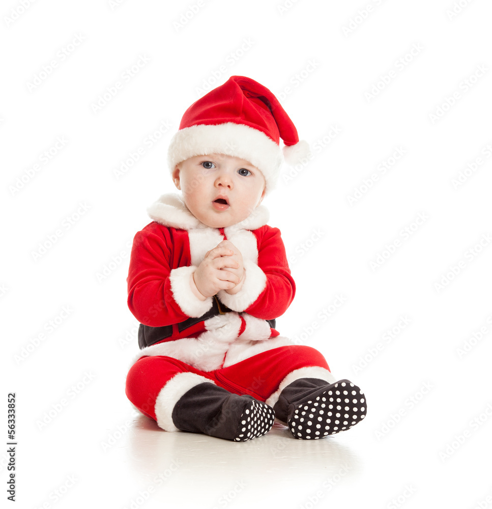 funny baby in Santa Claus clothes funny baby in Santa Claus clothes