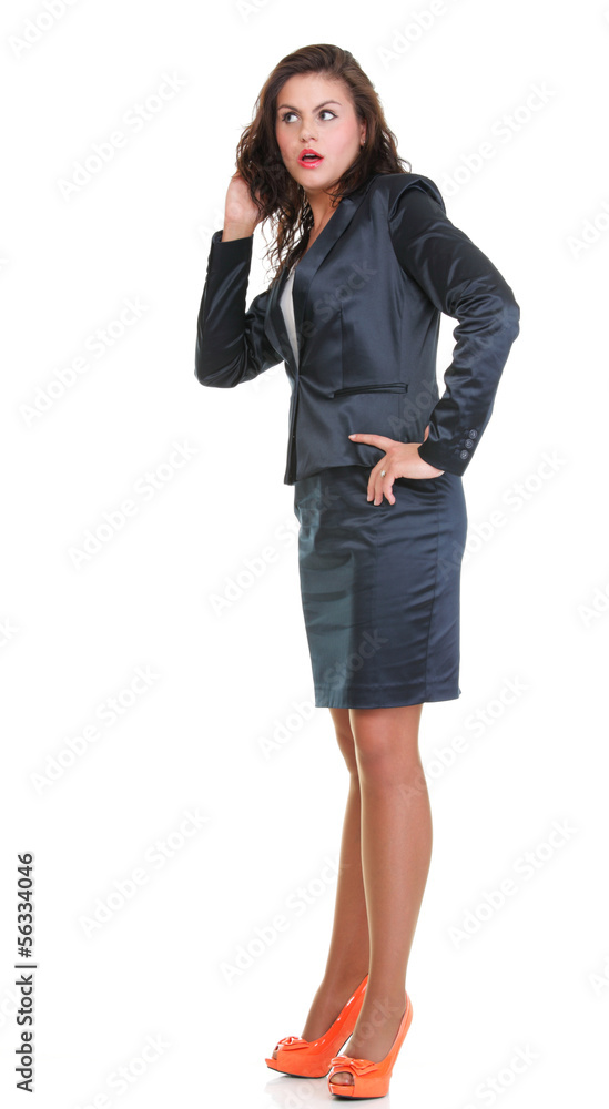 woman eavesdropping with hand behind her ear woman eavesdropping with hand behind her ear