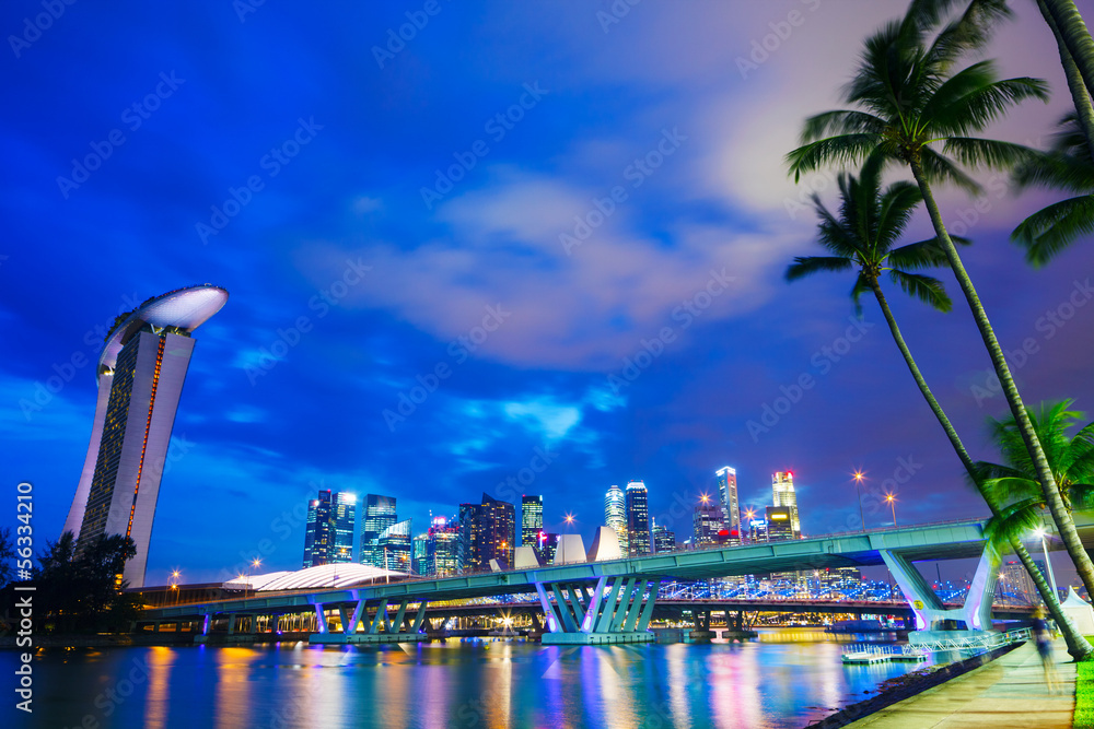 Naklejka premium Singapore city skyline