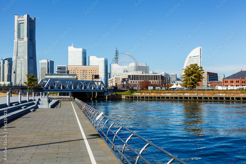 Naklejka premium Yokohama skyline in Japan