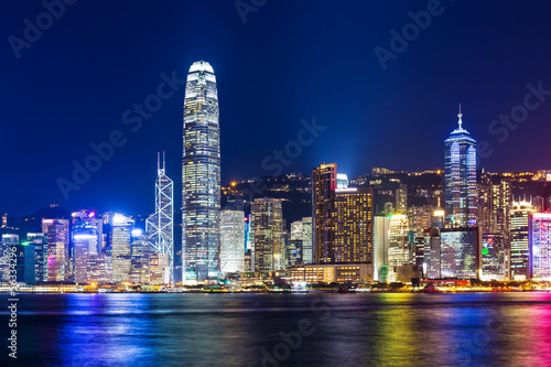 Hong Kong city at night © leungchopan