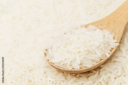 White rice on teaspoon