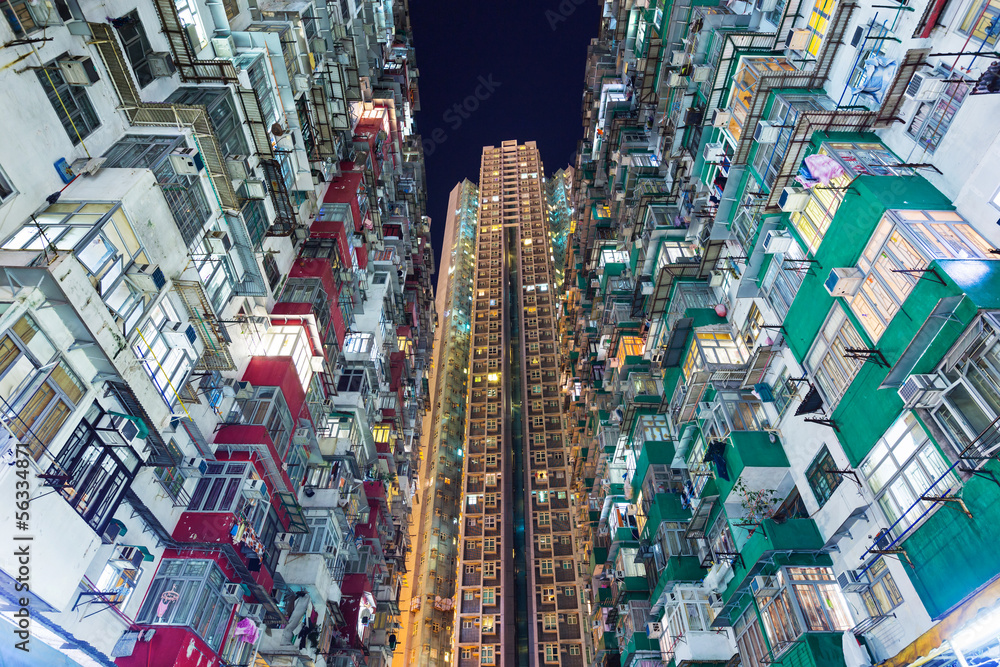 Fototapeta premium Overpopulated building in Hong Kong