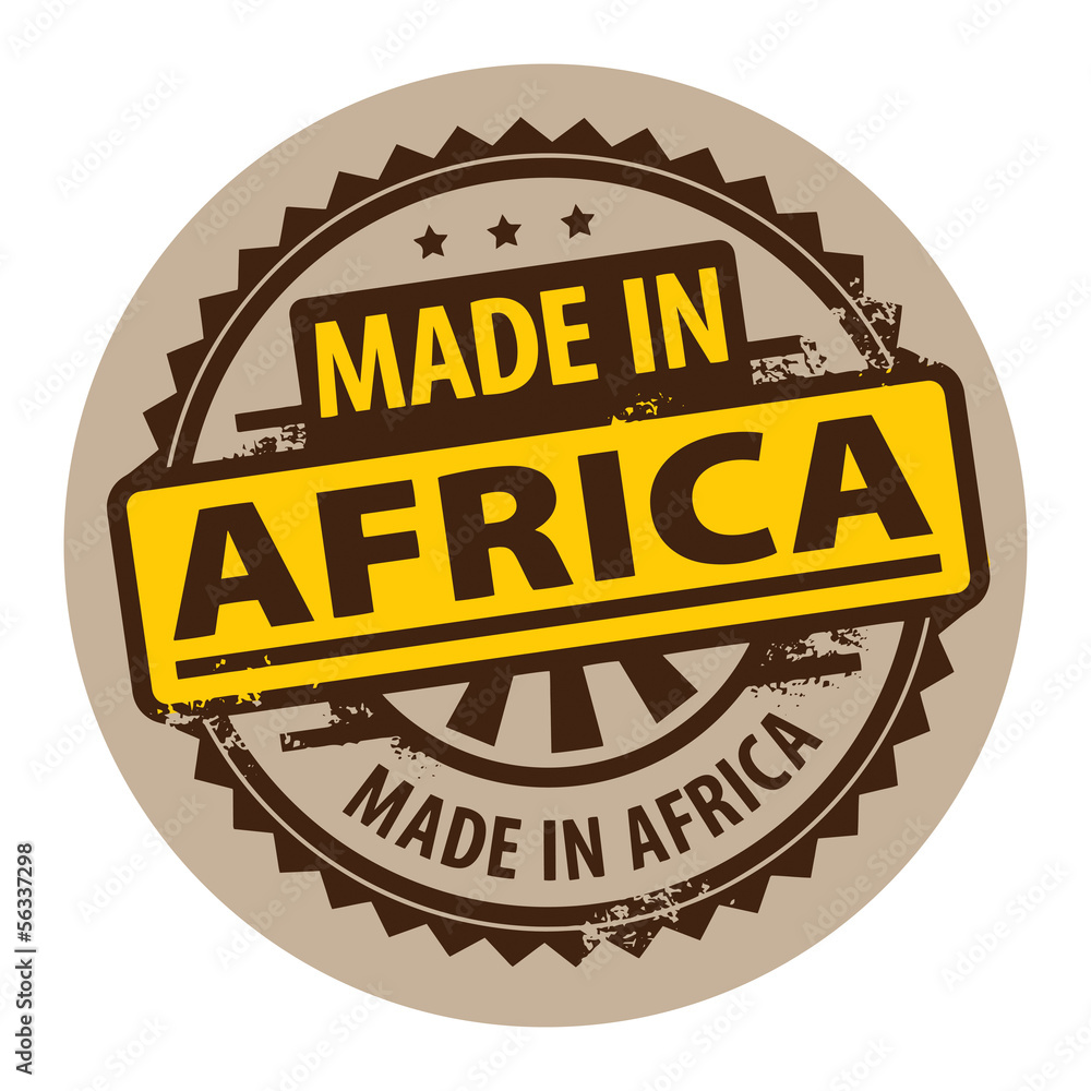 Stamp with the text Made in Africa written inside, vector