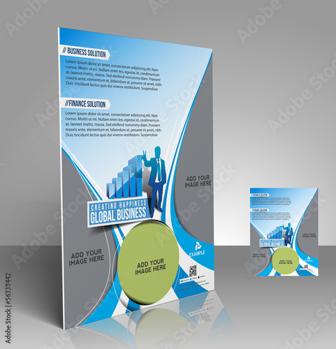 Vector Global Business Flyer Magazine Cover