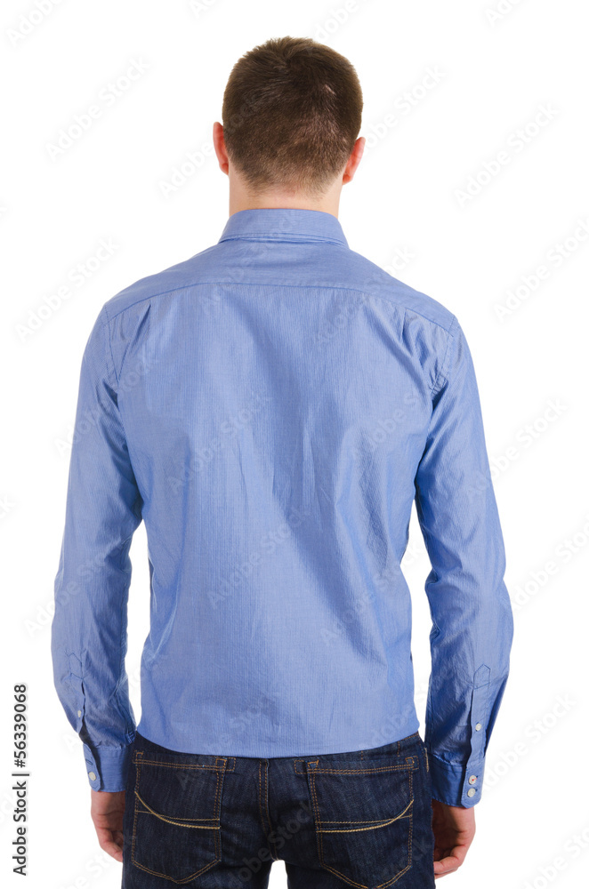 Male model with shirt isolated on white Male model with shirt isolated on white