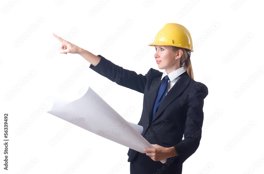 Woman with drawings isolated on white Woman with drawings isolated on white