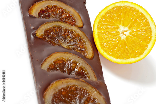 Tablette chocolat orange confite photo