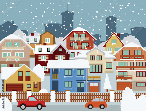 Wallpaper Mural Winter in the city Torontodigital.ca