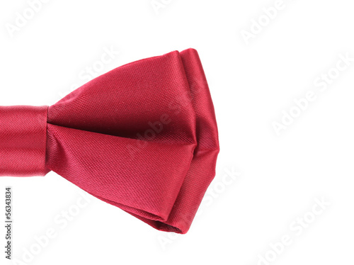 Half of red bow tie. Space for text.
