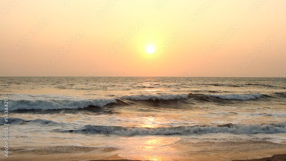 Evening scene with sunset on sea Evening scene with sunset on sea