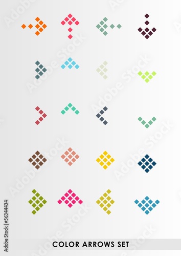 Color vector arrows set