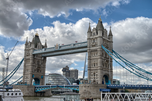 Famous Tower Bridge in the sunny autumn morning, London, England