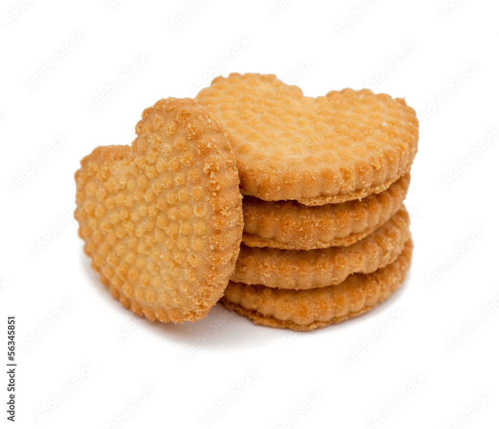 heart shaped cookies isolated on white heart shaped cookies isolated on white