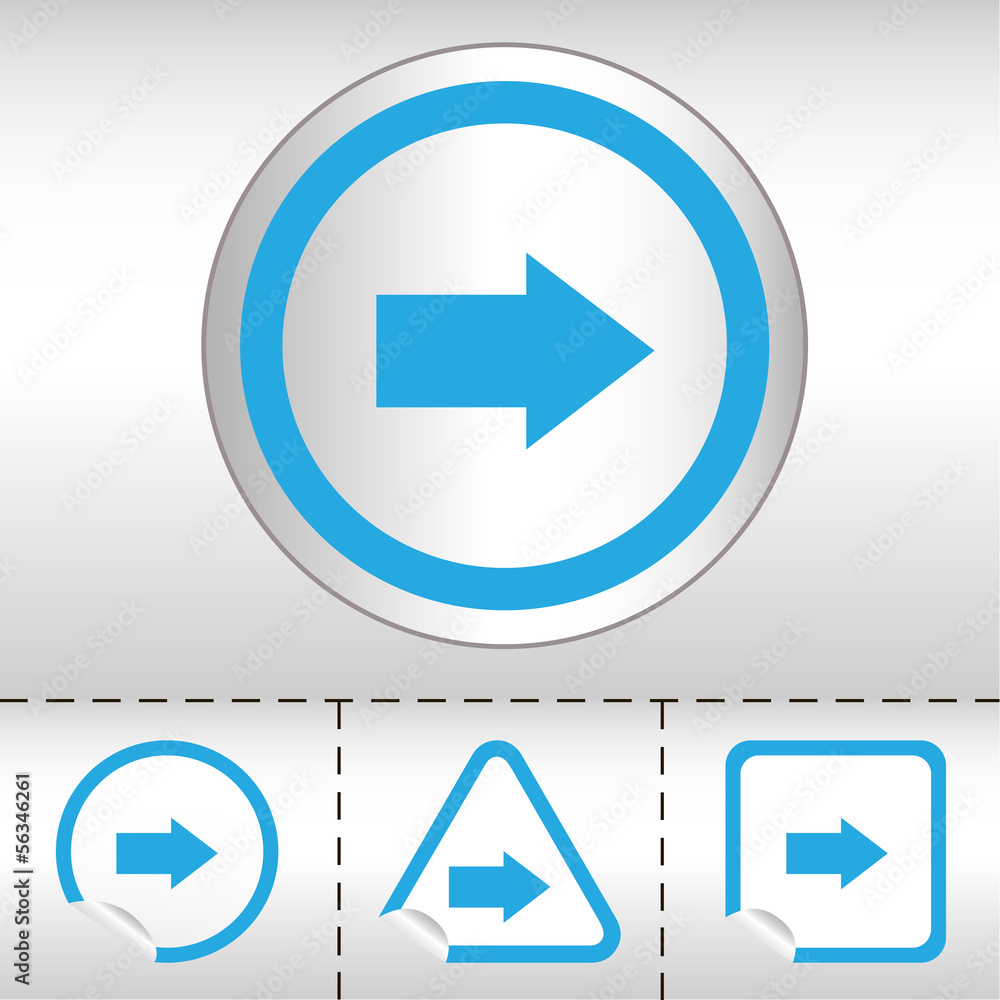 icon set of arrows on sticker button different forms icon set of arrows on sticker button different forms