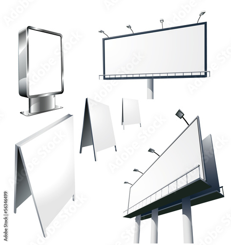 Outdoor advertising constructions. Vector.