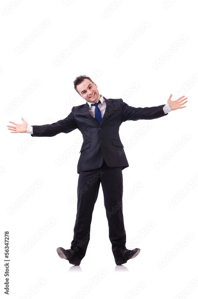 Funny businessman isolated on the white Funny businessman isolated on the white