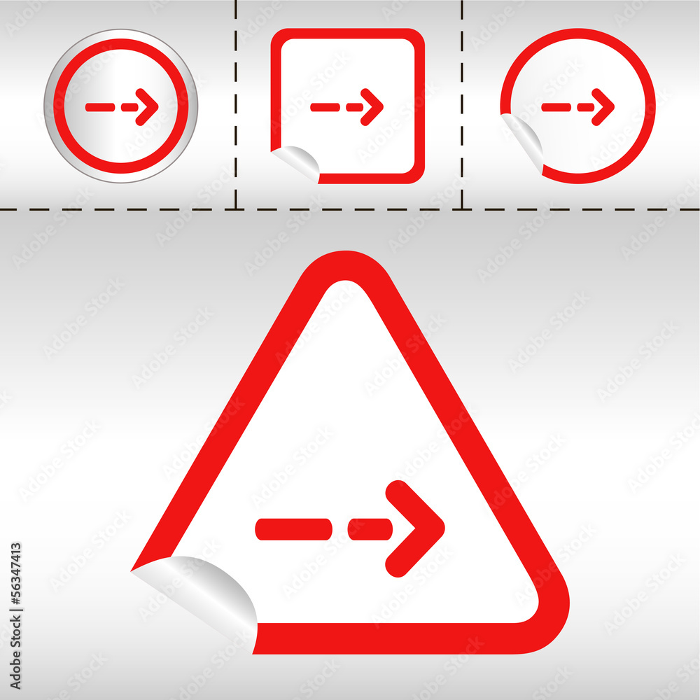 icon set of arrows on sticker button different forms icon set of arrows on sticker button different forms