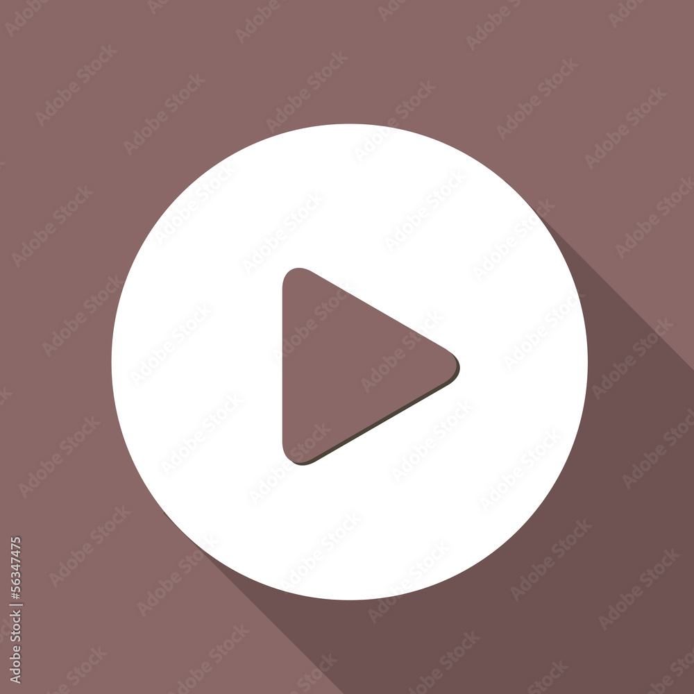 Play button web icon, flat design Play button web icon, flat design