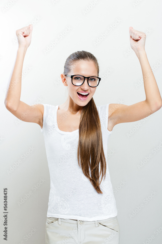 Happy business woman