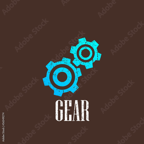 vintage illustration with a gear icon