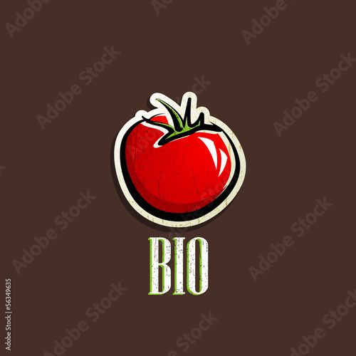 vintage illustration with a red tomato