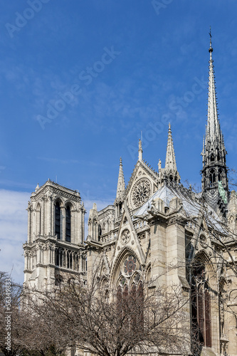 Famous Gothic Roman Catholic Cathedral Notre Dame de Paris.