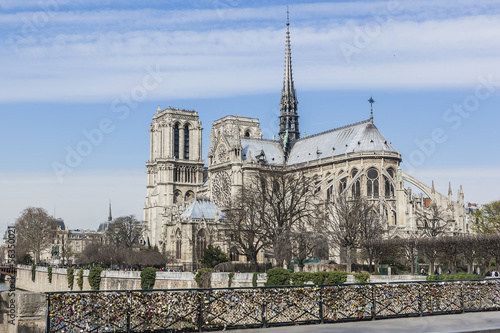 Famous Gothic Roman Catholic Cathedral Notre Dame de Paris.